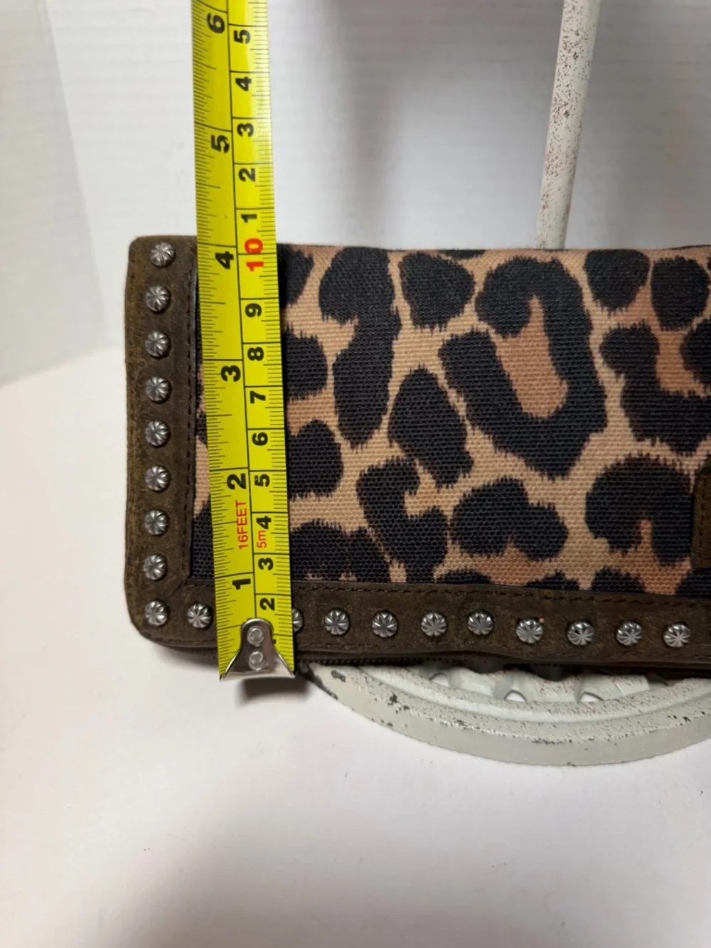 Ariat Women's Cruiser Leopard Studded Long Zip Wallet Clutch